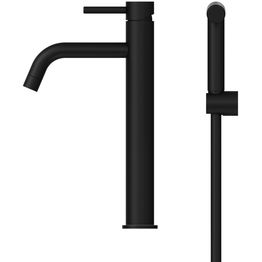 Pesuallashana INOX by Tammiholma Q1, korkea malli, bideesuihkulla, mattamusta