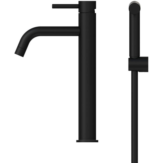 Pesuallashana INOX by Tammiholma Q1, korkea malli, bideesuihkulla, mattamusta