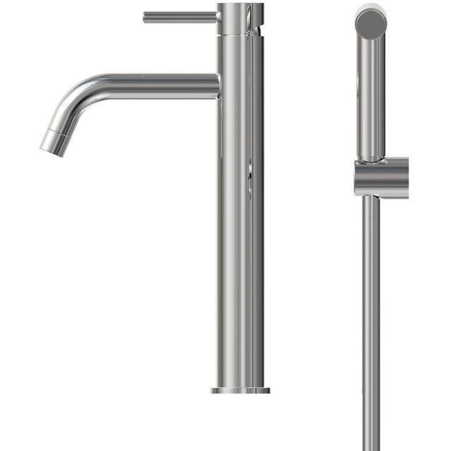 Pesuallashana INOX by Tammiholma Q1, korkea malli, bideesuihkulla, kiiltävä teräs