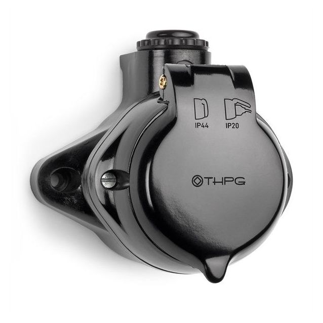 Pistorasia THGP IP44 pinta-asennus musta bakeliitti