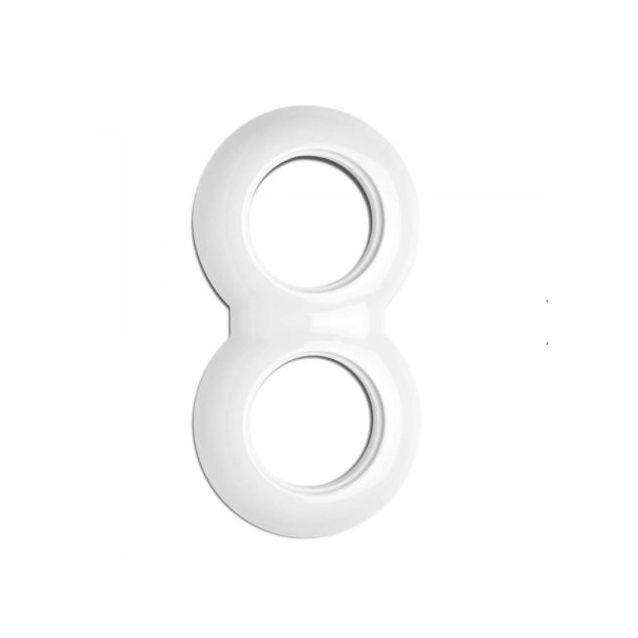 Peitelevy THPG pyöreä 2 aukkoa valkoinen posliini