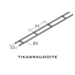 Tikasrauta 4000x28x4mm, 10kpl/pkt