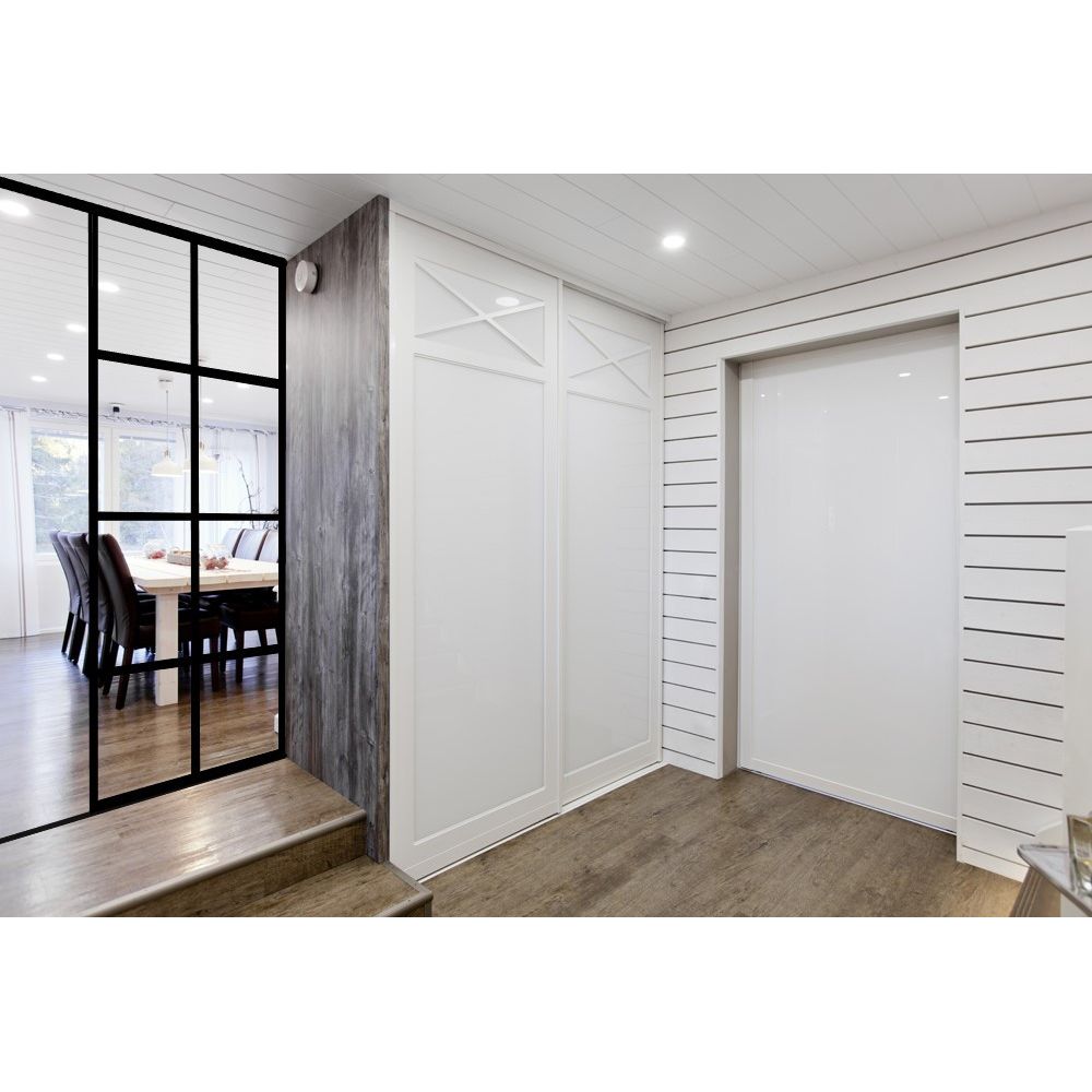 Tilanjakaja/liukuovi Mirror Line Ruudukko musta neljällä ovella matala malli mittatilaus lisäkuva 4