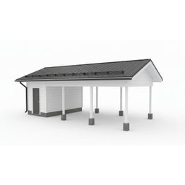 Autokatoksen runkopaketti Timburg, yhden auton avoin katos ja varasto, kerrosala 11 m²