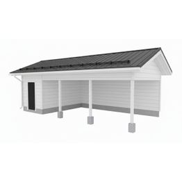 Autokatoksen runkopaketti Timburg, yhden auton seinällinen katos ja varasto, kerrosala 11 m²