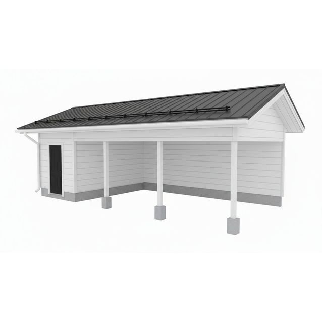 Havainnekuva kahden auton katoksen runkopaketista