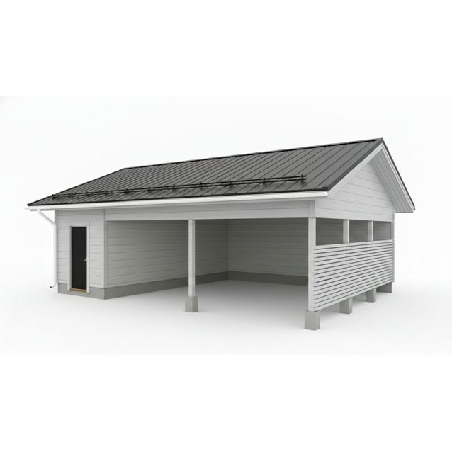 Havainnekuva kahden auton katoksen runkopaketista