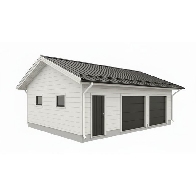 Havainnekuva kahden auton tallin runkopaketista