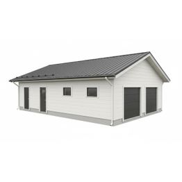 Autotallin runkopaketti Timburg, kahden auton talli ja varasto, kerrosala 86 m²