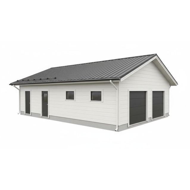 Havainnekuva kahden auton tallin runkopaketista