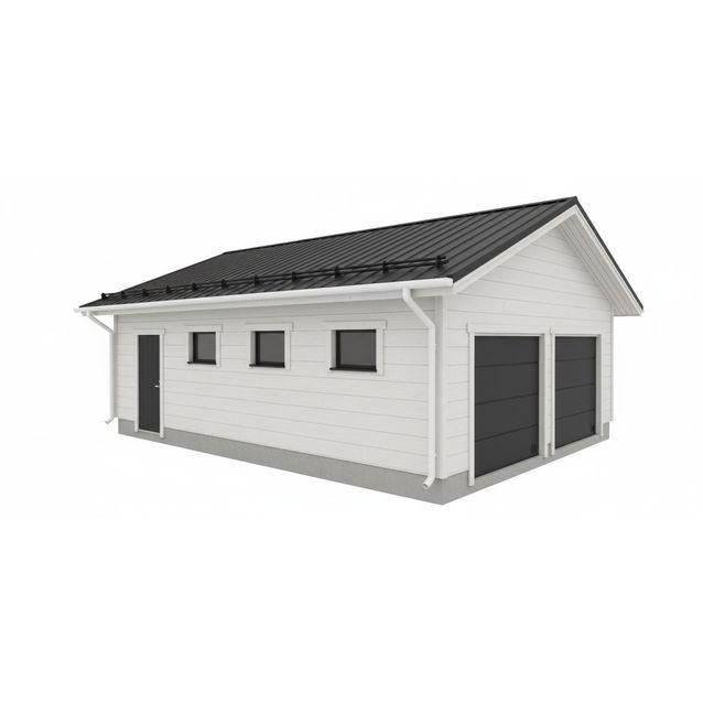 Havainnekuva kahden auton tallin runkopaketista