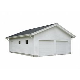 Autotallin runkopaketti, kahden auton kylmä talli, kerrosala 59,7 m²