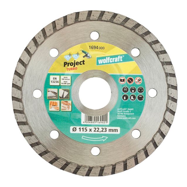 Timanttilaikka Wolfcraft 1694000 Pro Turbo 115 mm