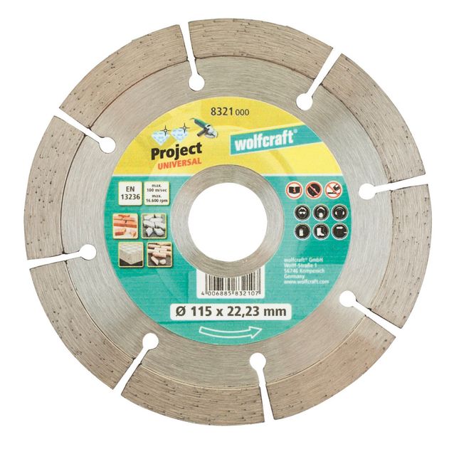 Timanttilaikka Wolfcraft 8321000 Pro Universal 115 mm