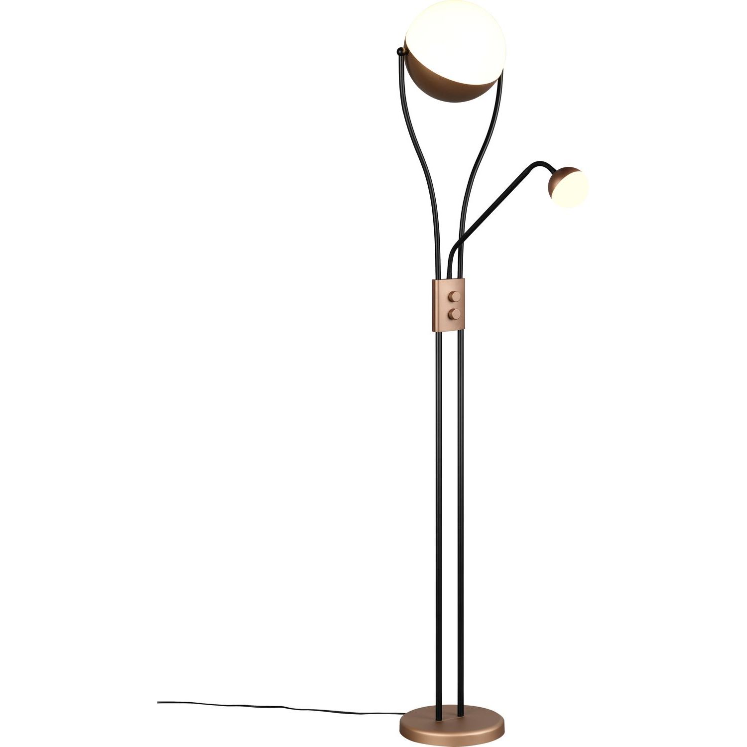 LED-lattiavalaisin Trio Chris, lukuvalolla, kahvinruskea