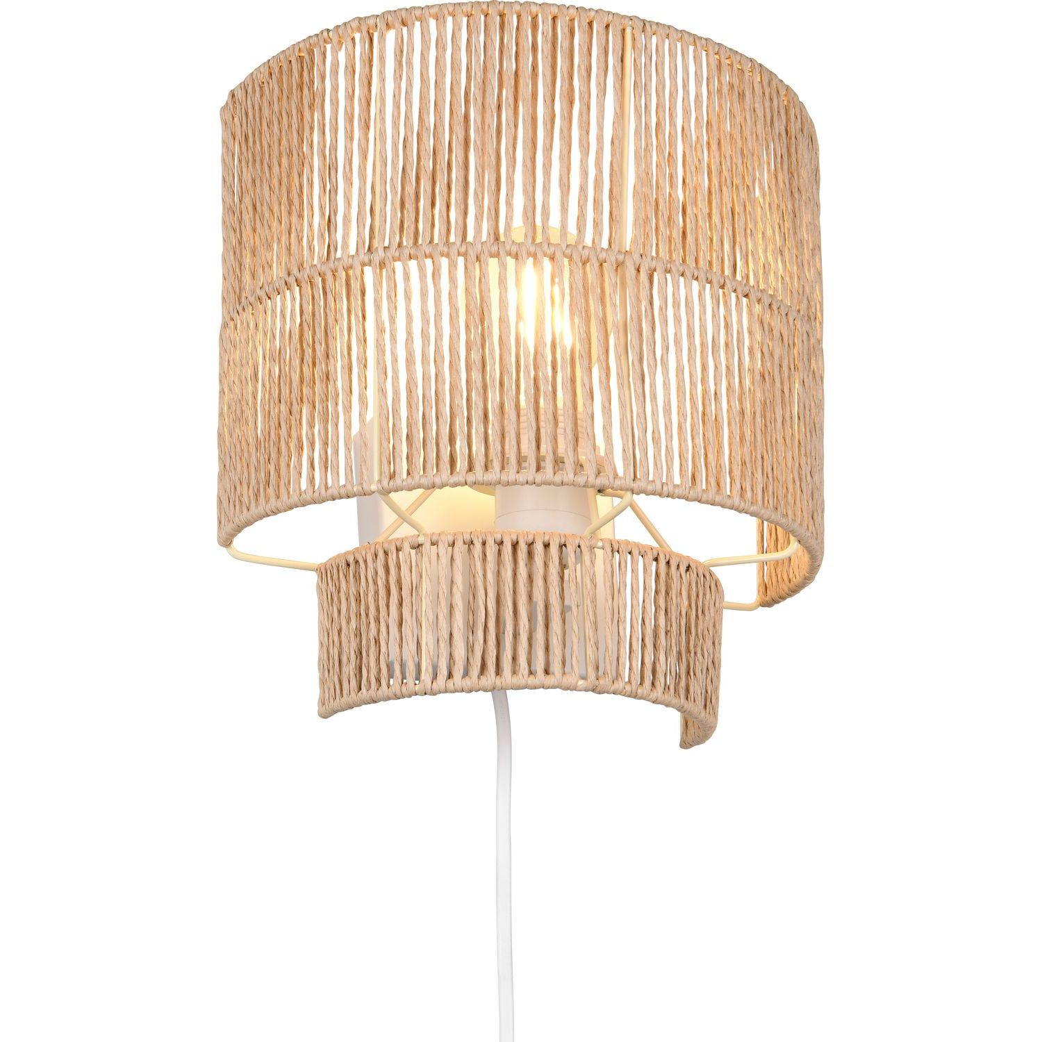 Seinävalaisin Trio Satna, E27, ruskea/paperinaru