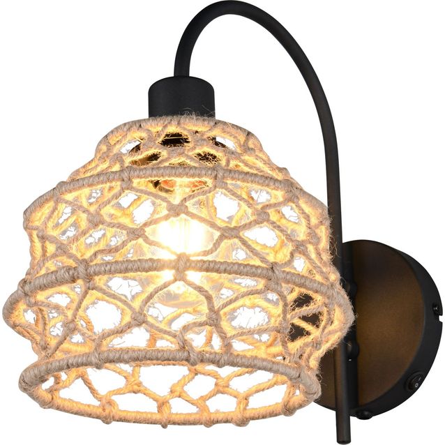 Seinävalaisin Trio Hive, E27, luonnollinen väri/hamppu