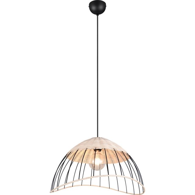 Riippuvalaisin Trio Sandrine, E27, mattamusta/rottinki