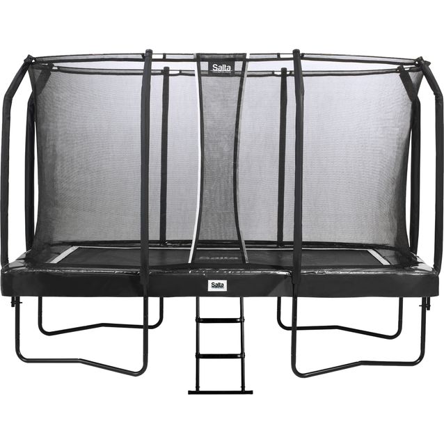 Trampoliini Salta First Class, 214x366cm, musta, sis. turvaverkon portaat
