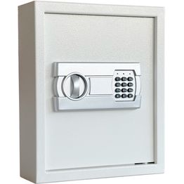 Avainkaappi Trekker 50, sis. 50 avainlappua, pohjamatto ja laajennuspultit, valkoinen, digitaali lukolla