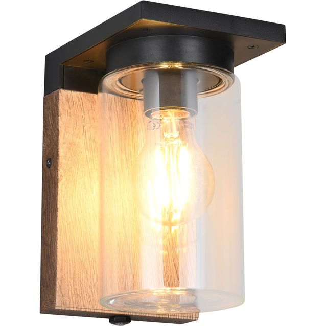 Seinävalaisin Trio Ardila, E27, puu/mattamusta, hämärätunnistin