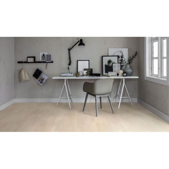 Parketti Tarkett Shade Tammi Northern White TreS valkoinen 3-sauva mattalakattu