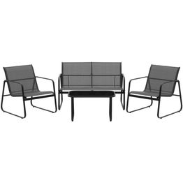 Oleskeluryhmä 4Living Kiira, 4-osainen, musta/harmaa