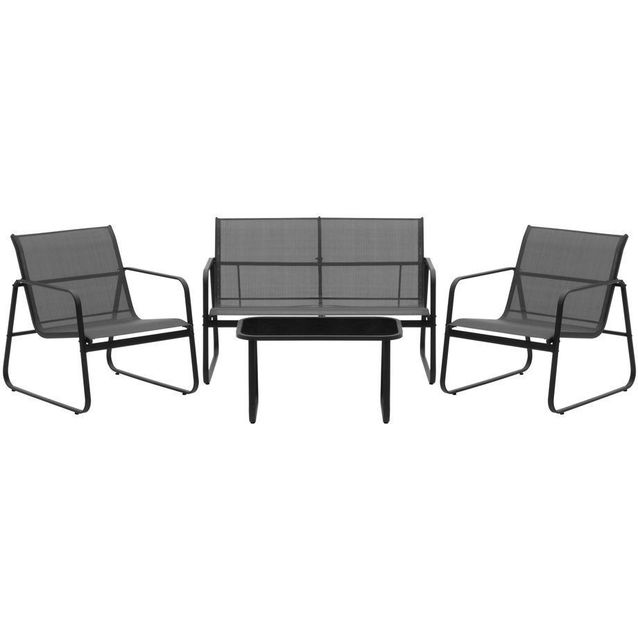 Oleskeluryhmä 4Living Kiira, 4-osainen, harmaa/musta