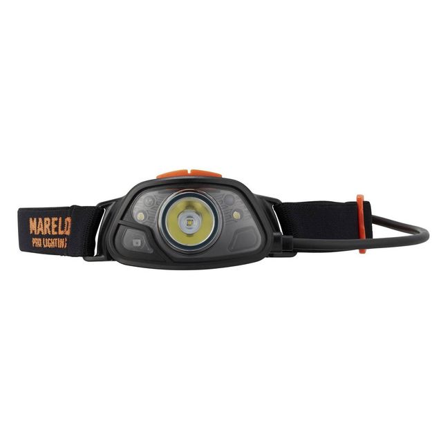 Otsalamppu Mareld Piko 250, IP64, tunnistimella, musta/oranssi