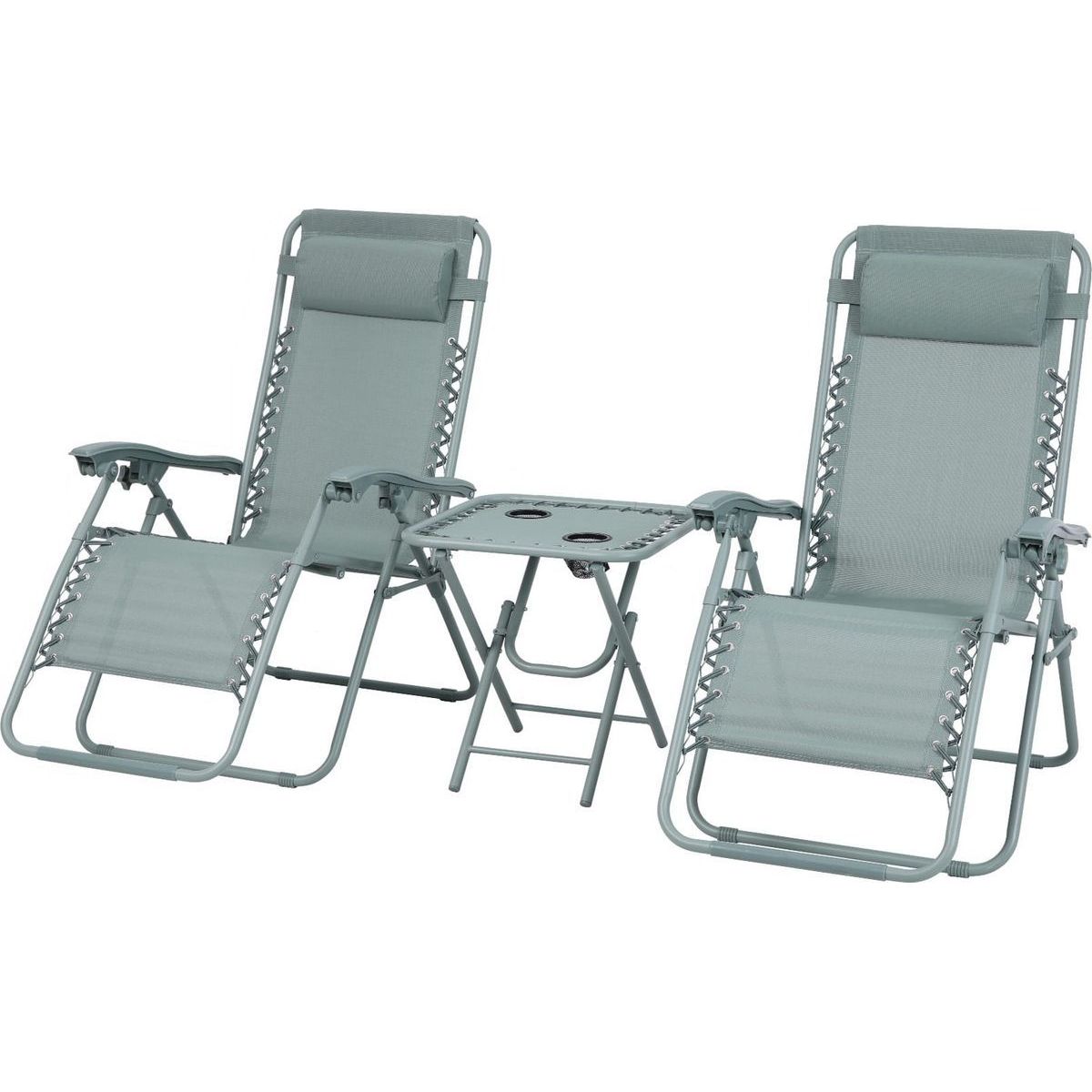 Ulkokalustesetti Mirpol Delux v2, 2 lepotuolia + pöytä, vihreä