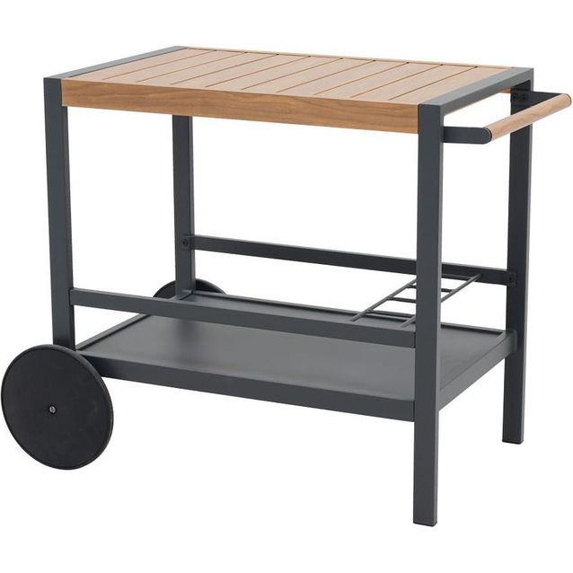 Ulkobaari/tarjoiluvaunu Mirpol Duisburg, alumiini, ruskea/musta