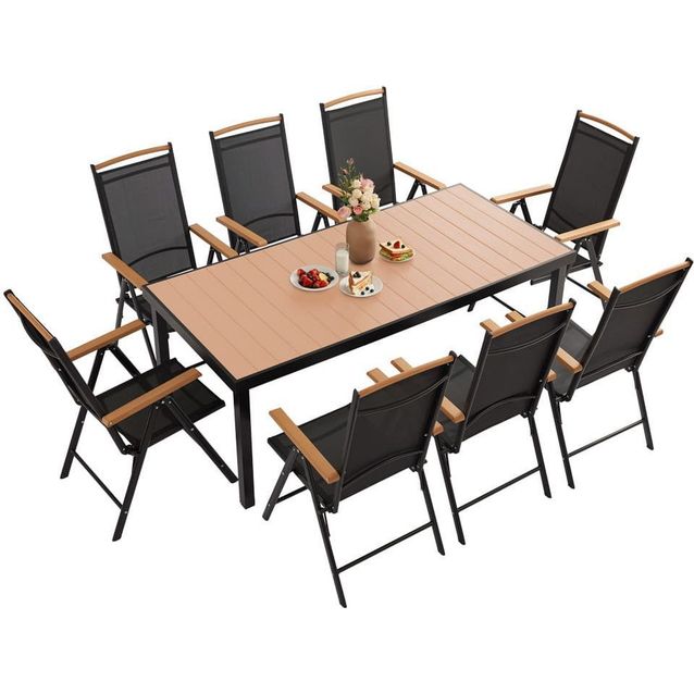 Ruokailuryhmä ulos Mirpol Izzy, 8 hengen, säätötuoleilla