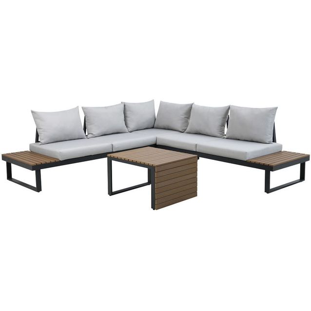 Puutarhan kulmasohvaryhmä esti & esta Marbella, 5-istuttava, alumiinirunko, harmaa