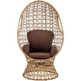 Pyörivä polyrottinkituoli Mirpol Positano, teräsrunko, ruskea