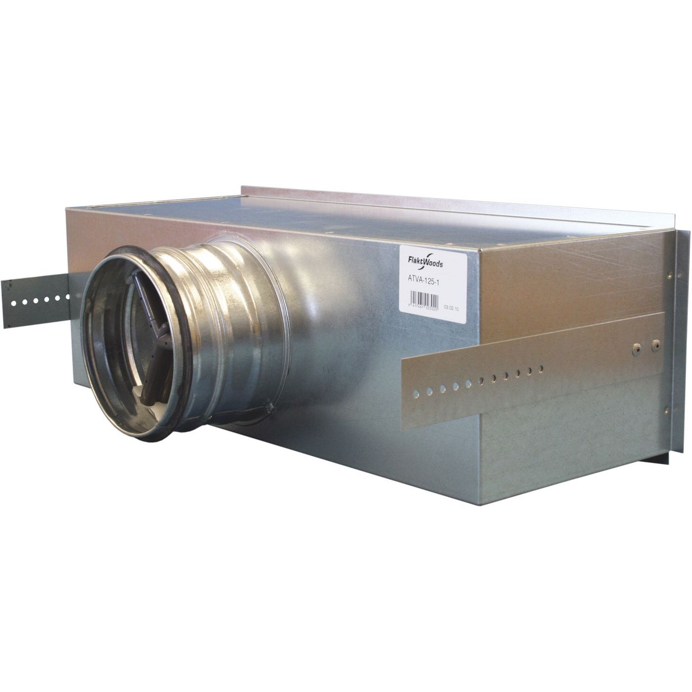 Tuloilmalaatikko FläktGroup ATVA-160-1, liitos takaa