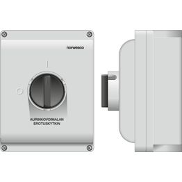 Turvakytkin Norwesco ESWP2 463 AC, aurinkovoimalan erotuskytkin, edestä väännettävä, 4x63A, 500V, 15kW, IP65