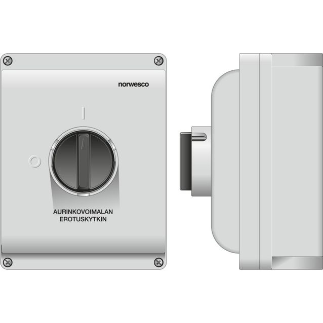 Turvakytkin Norwesco ESWP2 440 AC, aurinkovoimalan erotuskytkin, edestä väännettävä, 4x40A, 500V, 15kW, IP65