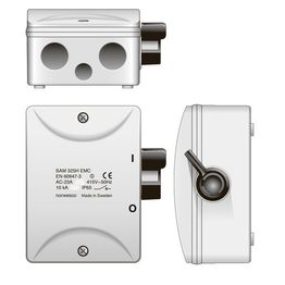 Turvakytkin Norwesco EMC SAM316H, sivusta väännettävä, 3x16A+apukosketin, 500V, 7.5kW, IP65