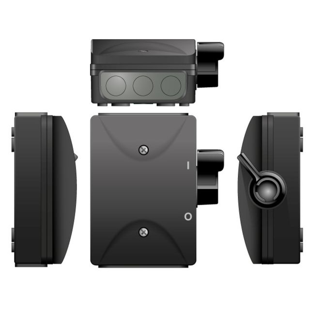 Turvakytkin Norwesco SA316DS, sivusta väännettävä, 3x16A, 500V, 7.5kW, IP54, musta