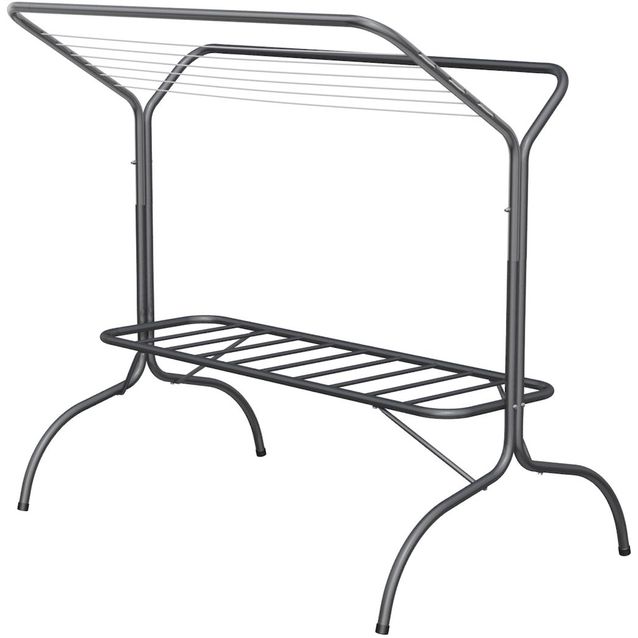 Tuuletus- ja kuivausteline Markki Y-malli kuivausnaruin RR23 tummanharmaa