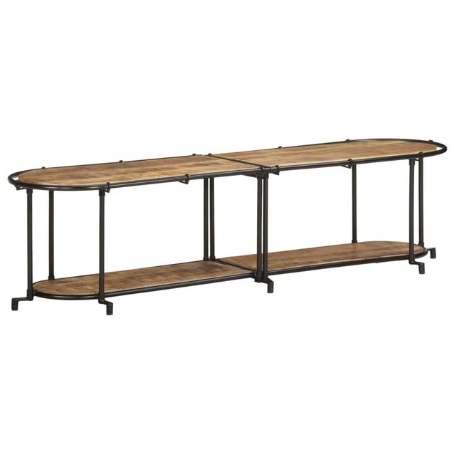 TV-kaappi 160x42x40 cm massiivipuuta karkea mango (13491)