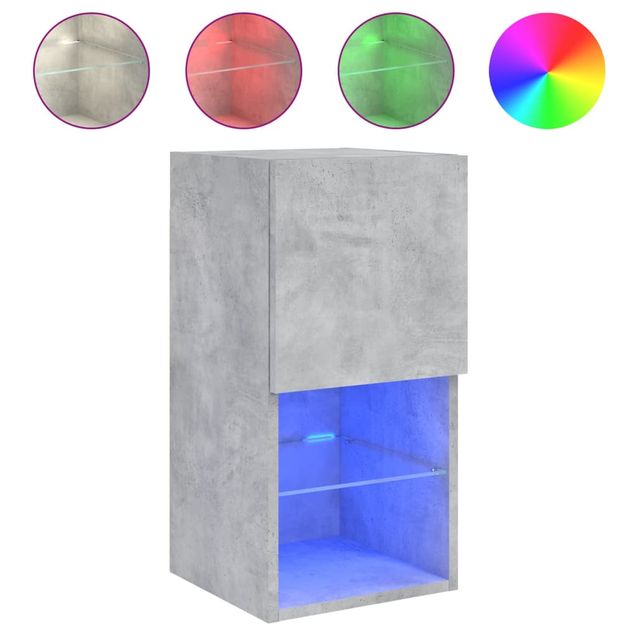 TV-kaappi LED-valoilla betoninharmaa 30,5x30x60 cm (36993)