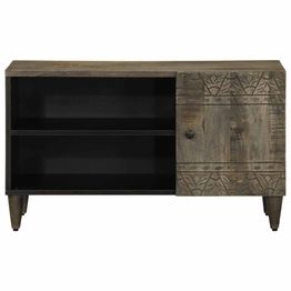 TV-kaappi vaaleanharmaa 80x31,5x46 cm massiivipuu mango (17807)