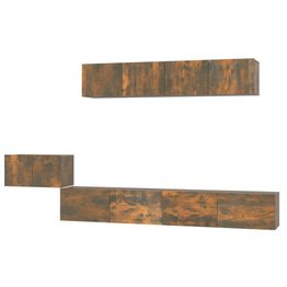 TV-kaappisarja 5-osainen savutammi tekninen puu (14435)