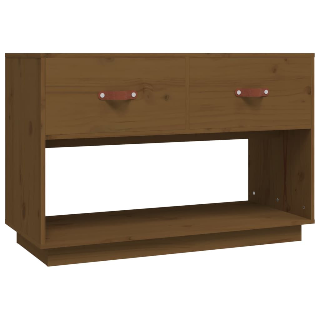 TV-taso hunajanruskea 90x40x60 cm täysi mänty (21525)