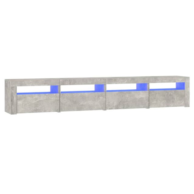 TV-taso LED-valoilla betoninharmaa 240x35x40 cm (52765)