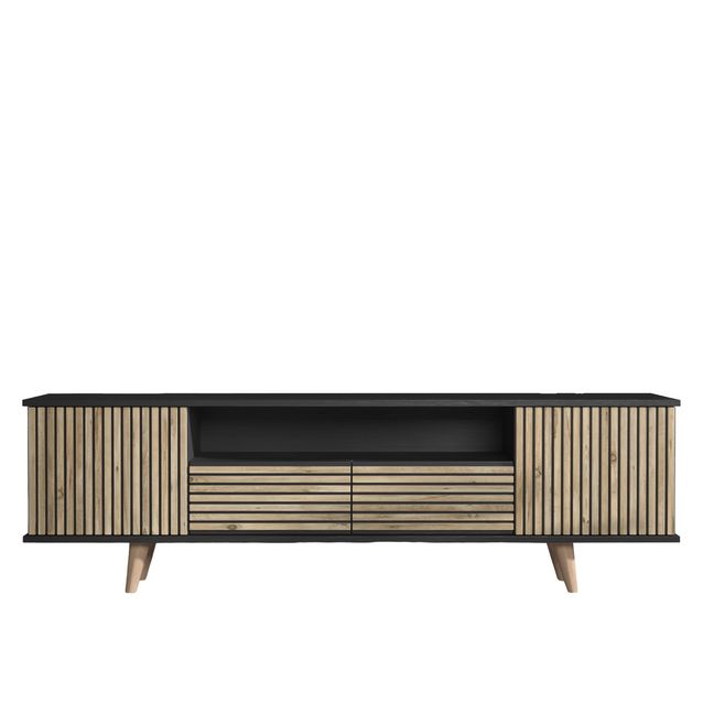 TV-taso Linento Furniture FRN-9000, musta/atlassetri