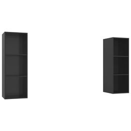 TV-taso seinäkiinnityksellä, 2-osainen, tekninen puu, eri värejä (07950)