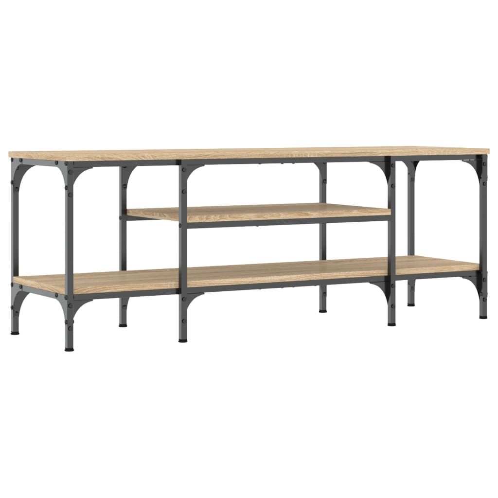 TV-taso Sonoma-tammi 121x35x45 cm tekninen puu ja rauta (31804)