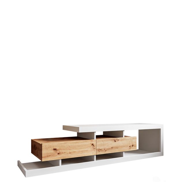 TV-taso TUSKANA, valkoinen/ruskea (3792)